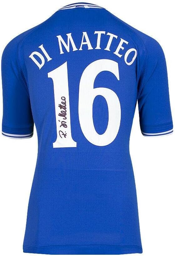 Roberto Di Matteo Aláírt A Chelsea Póló - 2000, 16-Os Számú Aláírást Jersey - Dedikált Foci Mezek