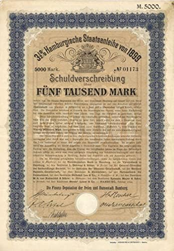 A Hamburgische Staatsanleihe Von 1899-5,000 Mark Bond