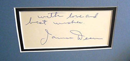 Jame Dean autogramot a fehér papír, a csillag, aLázadó Csú Ok, amely leírta a valós életben