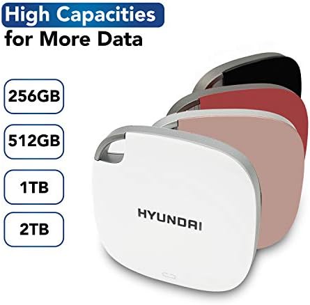 HYUNDAI 1 tb-os Hordozható SSD – Akár mint 450 mb/s olvasási/Írási sebesség. – Rose Gold Külső szilárdtestalapú Meghajtó,USB-C-USB-C,