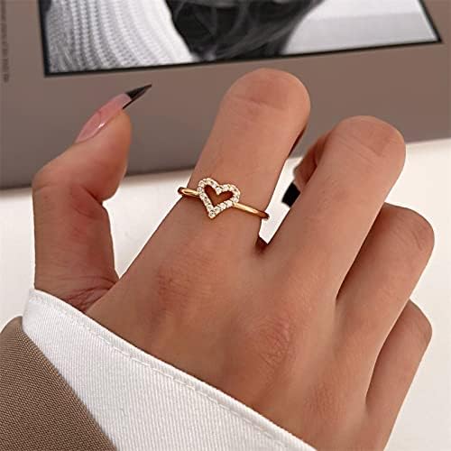 2023 Új Temperamentum Gyűrű Szeretet Ölelés Gyűrű Női Divat Személyiség Gyűrű Egyszerű Női Gyűrűk Fogatlan Gyűrűk (Ezüst,