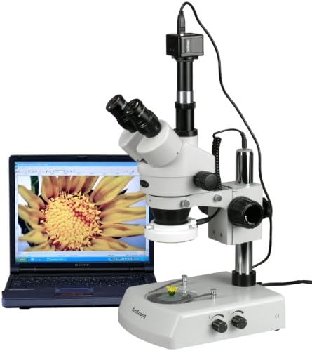 AmScope SM-2TZ-LED-14M Digitális Profi Trinocular Sztereó Zoom Mikroszkóp, WH10x Szemlencse, 3,5 X-90X Nagyítás, 0.7 X 4,