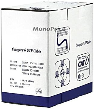 Monoprice Cat6 Ethernet Tömeges Kábel - Hálózat, Internet, Kábel - Szilárd, 550Mhz, UTP, CMP, Csatlakozó, Tiszta, Csupasz