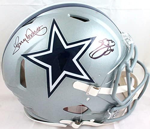 T. Dorsett/E. Smith Dedikált Dallas Cowboys F/S Sebesség Hiteles Sisak-BAW Holo - Dedikált NFL Sisak