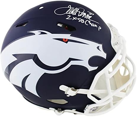 Terrell Davis Aláírt Denver Broncos Sebesség AMP Hiteles NFL Sisak 2x SB Bajnok Felirat, - Dedikált NFL Sisak