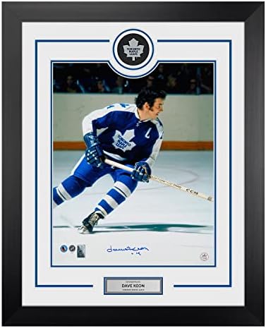 Dave Keon Dedikált Toronto Maple Leafs Korong Kijelző 26x32 Keret - Dedikált NHL Korong