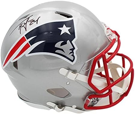 Ty Törvény Aláírt New England Patriots Sebesség Hiteles NFL Sisak - Dedikált NFL Sisak