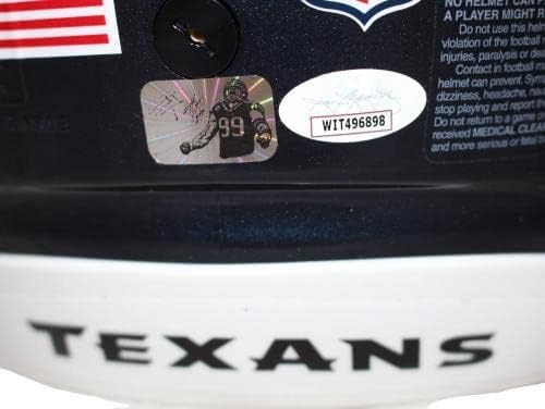 JJ Watt Dedikált Houston Texans Hiteles Sebesség Flex Sisak SZÖVETSÉG 35063 - Dedikált NFL Sisak