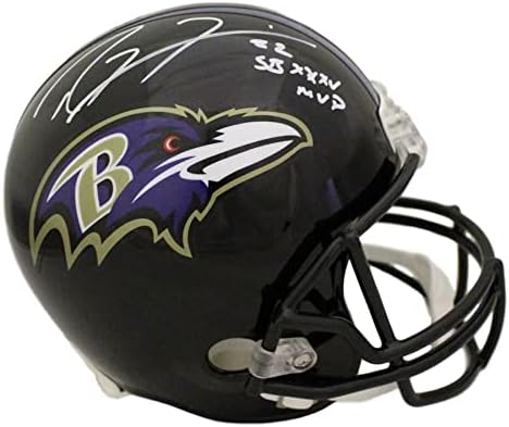 Ray Lewis Dedikált/Aláírt Baltimore Ravens Replika Sisak SB MVP SZÖVETSÉG 15473 - Dedikált NFL Sisak